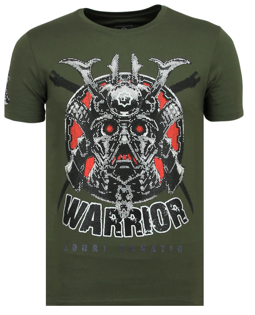 Local Fanatic Savage Samurai Print T Shirt Heren 6327G Groen local fanatic kopen in de aanbieding