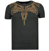 Local Fanatic Eagle Glitter - Fun T shirt Heren - 6359Z - Zwart