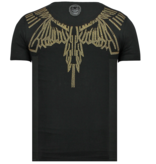 Local Fanatic Eagle Glitter - Fun T shirt Heren - 6359Z - Zwart