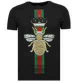 Local Fanatic King Fly Glitter - Stoere T shirt Heren - 6360Z - Zwart