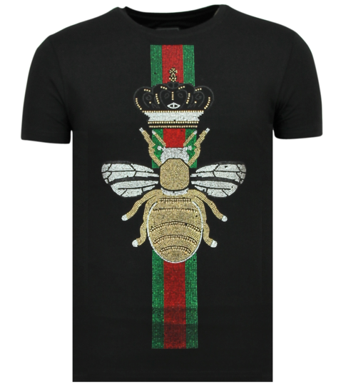 Local Fanatic King Fly Glitter - Stoere T shirt Heren - 6360Z - Zwart