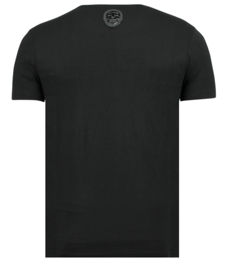 Local Fanatic King Fly Glitter - Stoere T shirt Heren - 6360Z - Zwart