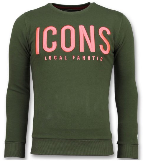 Local Fanatic ICONS - Merk Sweater Mannen - 6349G - Groen