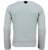 Local Fanatic Greek Border - Leuke Sweater Mannen - 6350G - Grijs