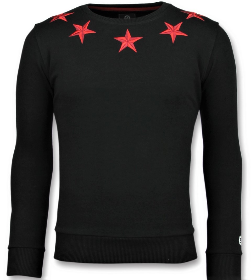 Local Fanatic Five Stars Exclusieve Sweater Mannen 6354Z Zwart local fanatic kopen in de aanbieding