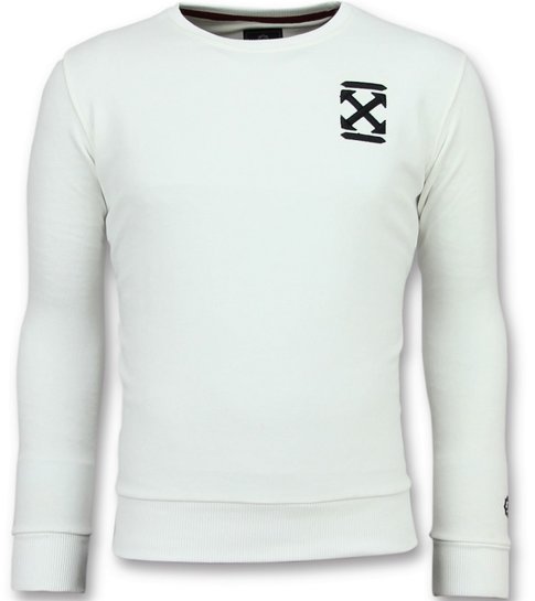 Local Fanatic Off Cross - Luxe Sweater Heren - 6356W - Wit