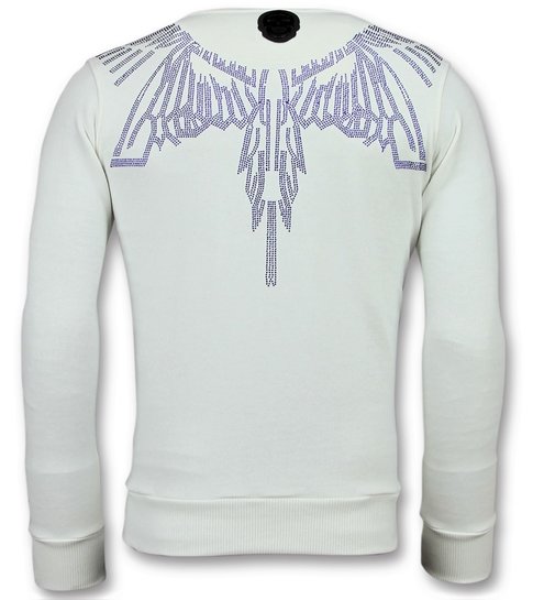 Local Fanatic Eagle Glitter - Merk Sweater Heren - 6340W - Wit