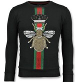 Local Fanatic King Fly Glitter - Exclusieve Sweater Mannen - 6342Z - Zwart