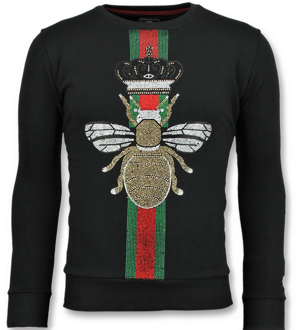 Local Fanatic King Fly Glitter Exclusieve Sweater Mannen 6342Z Zwart local fanatic kopen in de aanbieding