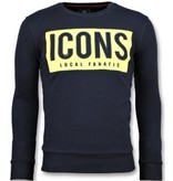 Local Fanatic ICONS Block - Funny Sweater Mannen - 6355B - Navy