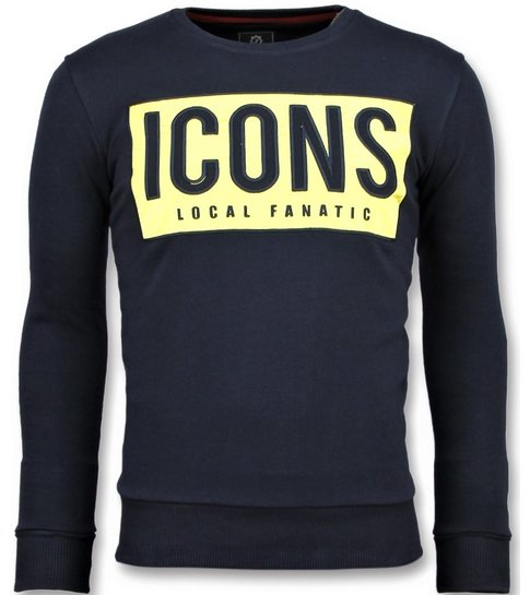 Local Fanatic ICONS Block - Funny Sweater Mannen - 6355B - Navy