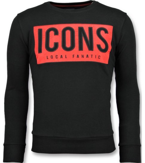 Local Fanatic ICONS Block - Leuke Sweater Heren - 6355Z - Zwart