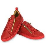 Cash Money Luxe Heren Sneakers - Mannen Jailor Red Gold - CMS97 - Rood