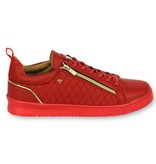 Cash Money Luxe Heren Sneakers - Mannen Jailor Red Gold - CMS97 - Rood