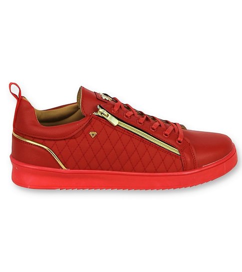 Cash Money Luxe Heren Sneakers - Mannen Jailor Red Gold - CMS97 - Rood