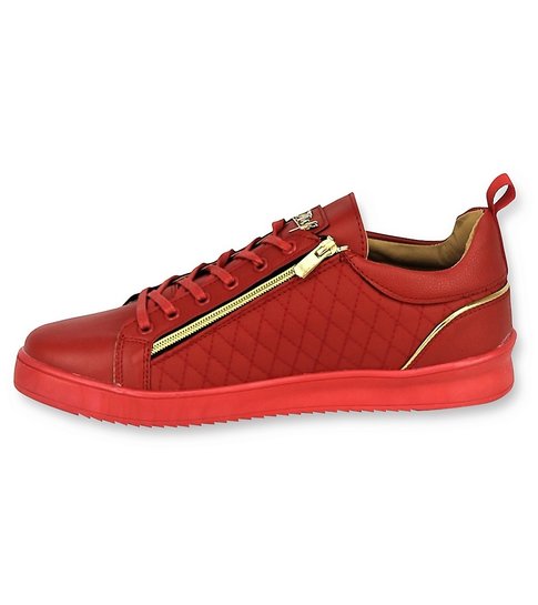 Cash Money Luxe Heren Sneakers - Mannen Jailor Red Gold - CMS97 - Rood