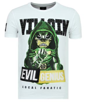 Local Fanatic Villain Duck - Strakke T shirt Heren - 6325W - Wit