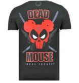 Local Fanatic Psycho Mouse - Bedrukte T shirt Mannen - 6321Z - Zwart