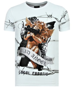 Local Fanatic Bad Angel - Coole T shirt Heren - 6318W - Wit