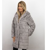 Gentile Bellini Dames imitatie Bontjas – Parka – Lila