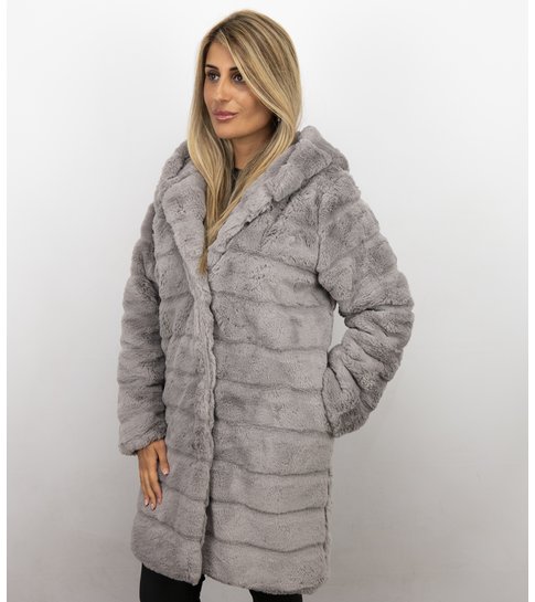 Gentile Bellini Dames imitatie Bontjas – Parka – Lila