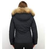 TheBrand Korte Dames Winterjas – Met Bontkraag – Blauw TheBrand Korte Dames Winterjas – Met Bontkraag – Blauw