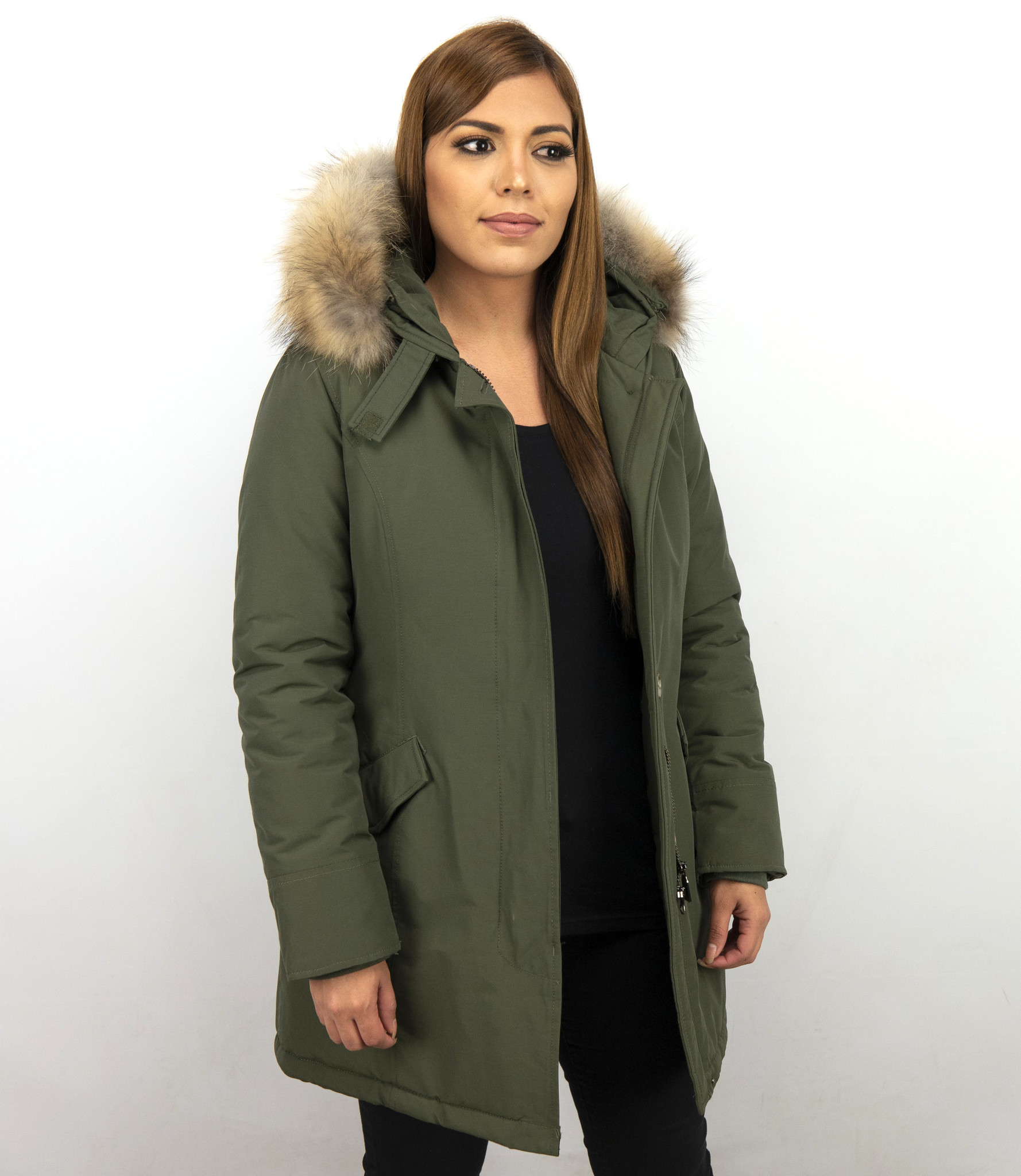 paars koelkast klok Groene Parka | Parka Dames | Winterjas Dames Parka | - Style Italy