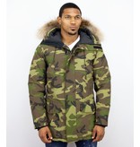 Y chromosome Lange Parka Jas Heren  – Met Bontkraag – Camouflage