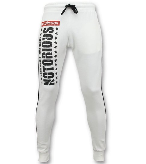 Local Fanatic Exclusieve Trainingsbroek Mannen - McGregor Notorious Sweatpants - Wit