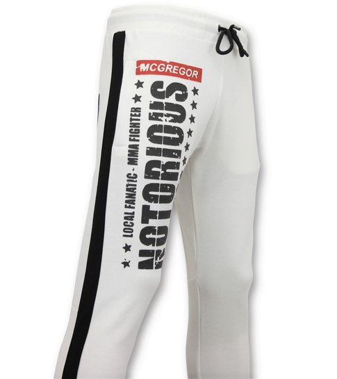 Local Fanatic Exclusieve Trainingsbroek Mannen - McGregor Notorious Sweatpants - Wit