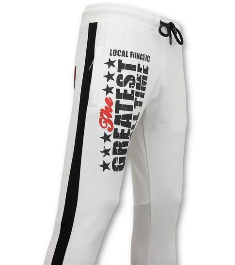 Local Fanatic Exclusieve  Sweatpants  Heren - Muhammad Ali Trainingsbroek - Wit