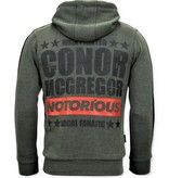 Local Fanatic Exclusieve Trainingsvest Heren  - Conor Mcgregor Hoodie- Groen