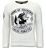 Local Fanatic Rhinestones Sweater Heren - Sons of Anarchy Trui - Wit