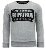 Local Fanatic  Sweater Heren - Pablo Escobar El Patron - Grijs