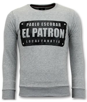 Local Fanatic Sweater Heren - Pablo Escobar El Patron - Grijs