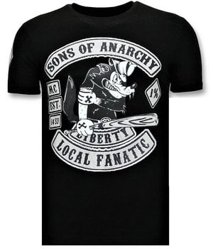 Local Fanatic Heren T shirt met Opdruk - Sons of Anarchy  - Zwart