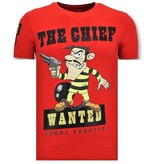 Local Fanatic Exclusieve  T-Shirt Heren - The Chief Wanted - Rood