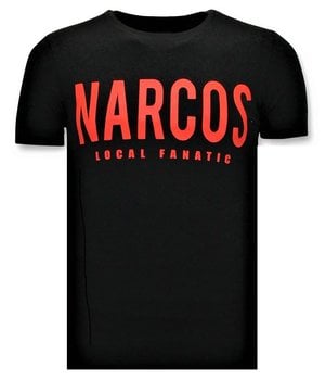 Local Fanatic Stoere T-shirt Heren - Narcos Pablo Escobar - Zwart