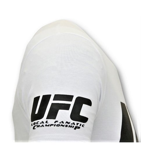 Local Fanatic Heren T shirts met Print - UFC Championship Basic - Wit