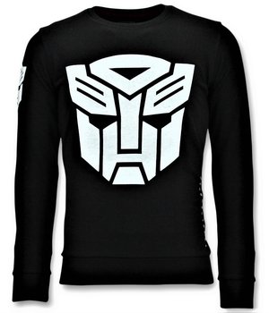 Local Fanatic Heren Sweater -  Transformers Print - Zwart