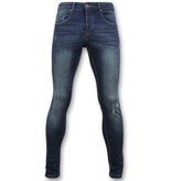 TRUE RISE Skinny Basic Jeans - Man Spijkerbroek Washed - D3021 - Blauw