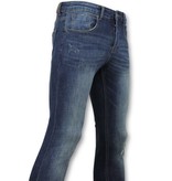 TRUE RISE Skinny Basic Jeans - Man Spijkerbroek Washed - D3021 - Blauw