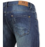 TRUE RISE Skinny Basic Jeans - Man Spijkerbroek Washed - D3021 - Blauw