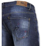 TRUE RISE Basic Broek Heren - Heren Jeans Verf - D3065 - Blauw