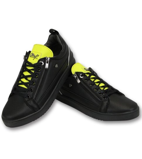 Cash Money Heren Sneakers - Maximus Black Yellow - CMS97 - Zwart