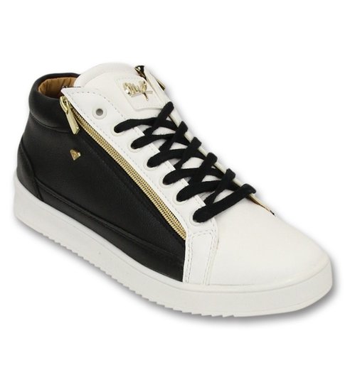 Cash Money Heren Sneaker - Bee Black White Gold 2- CMS98 - Zwart/Wit