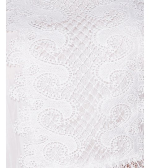 PARISIAN Lace Panel Detail Bow - Dames Blouse - Wit