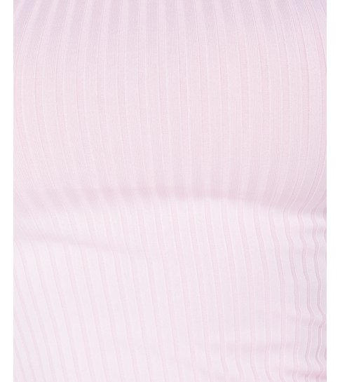 PARISIAN Rib Knit Polo Neck Long Sleeve -Dames Top - Roze