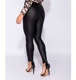 PARISIAN Wet Look High Waisted Leggings  - Dames  - Zwart