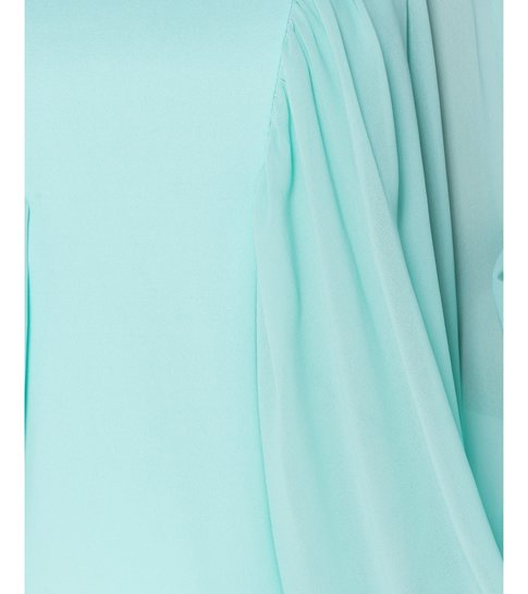 PARISIAN Batwing Chiffon Sleeve High Neck Blouse - Dames  - Groen